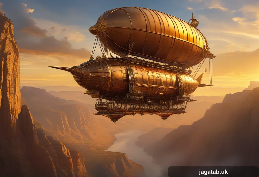 027 Steampunk Airship Intricate Brass Propul 4e12