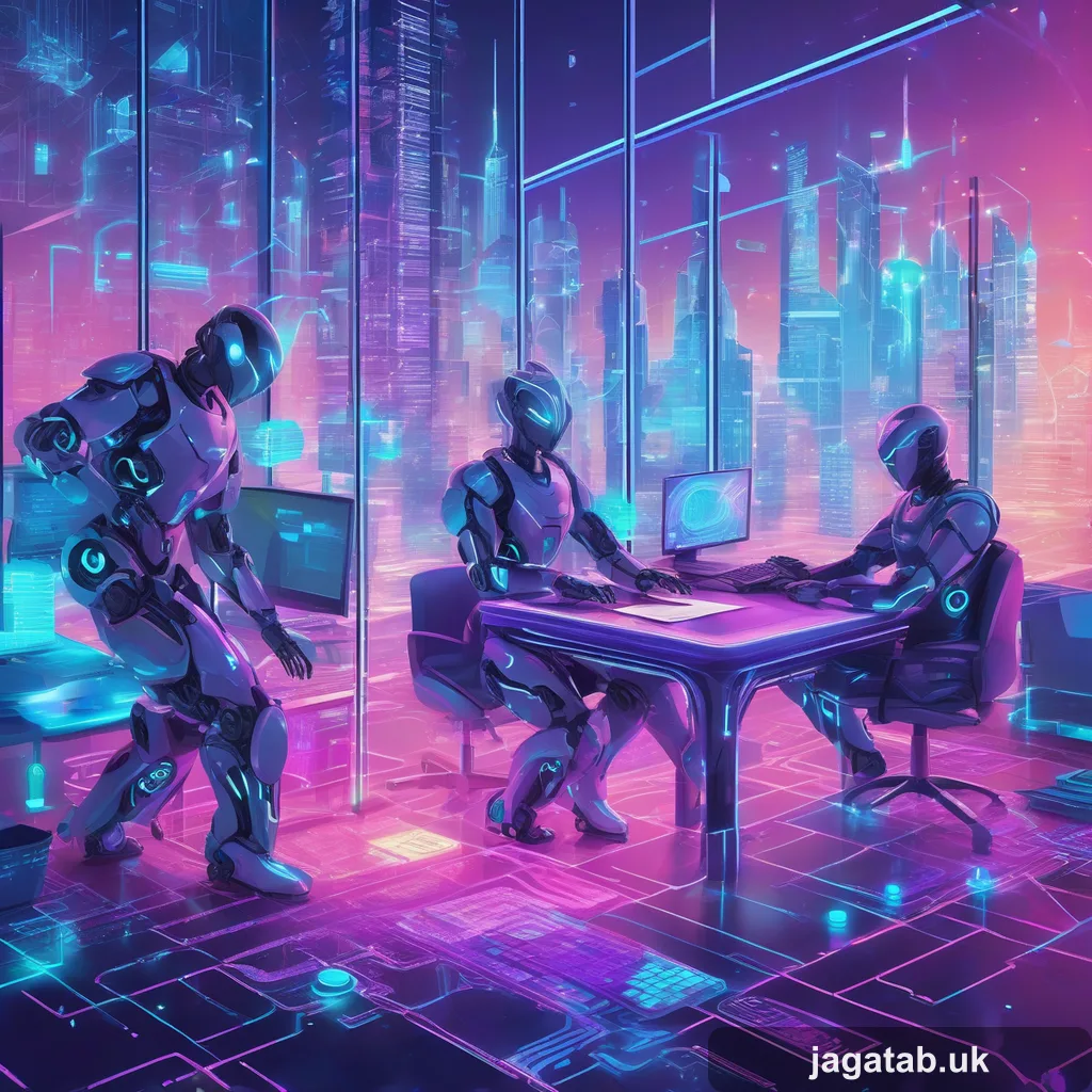 062 A Humanoid Robot In A Sleek Neon Lit Off Aad7