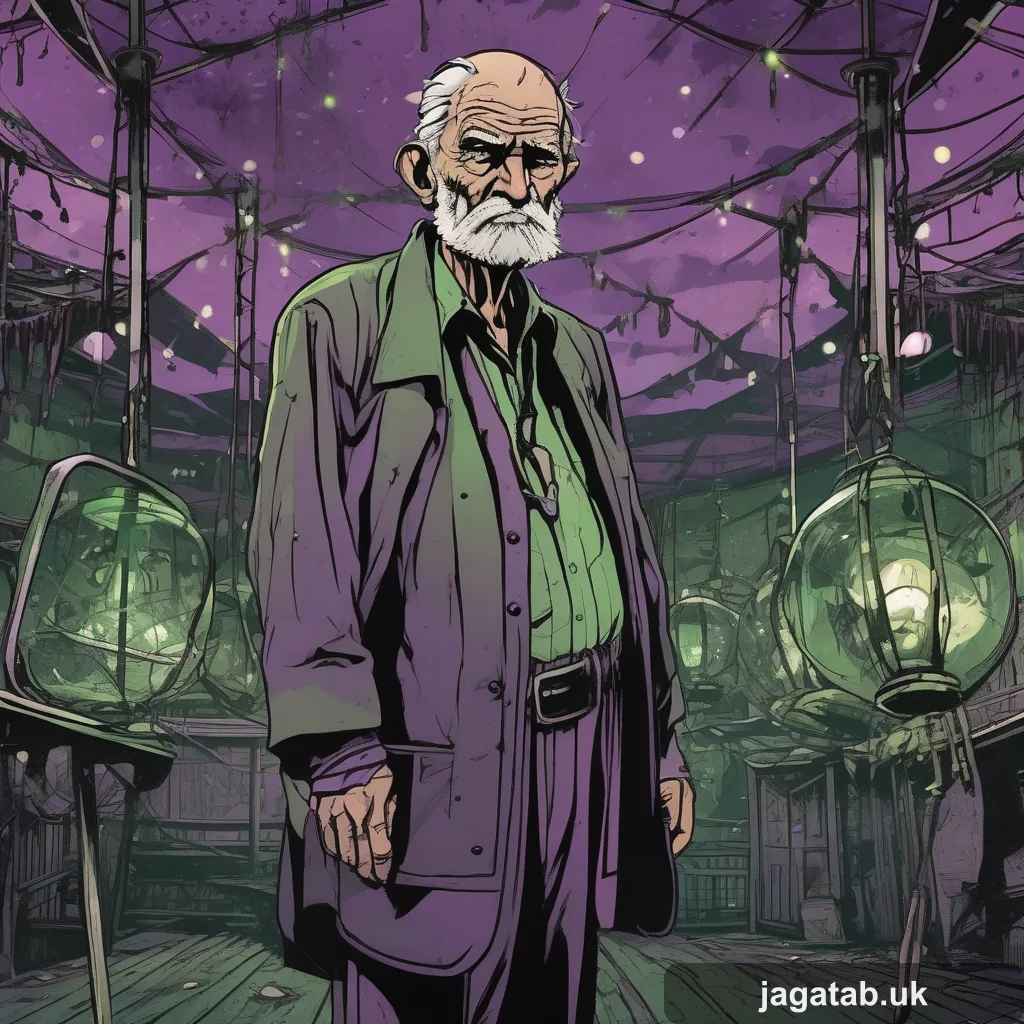 075 Old Man Comic Character Dark Ink Style A D8fa