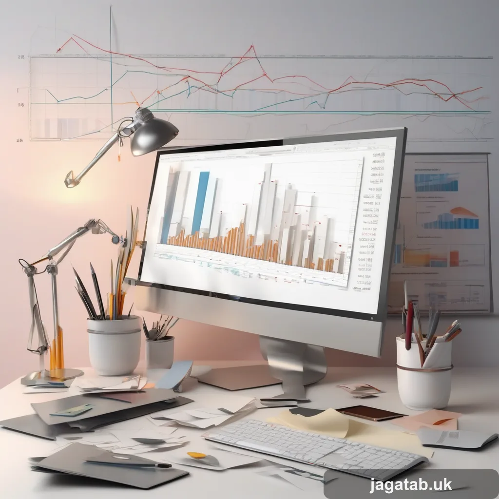 082 3d Render A Cluttered Office Desk With P 9386