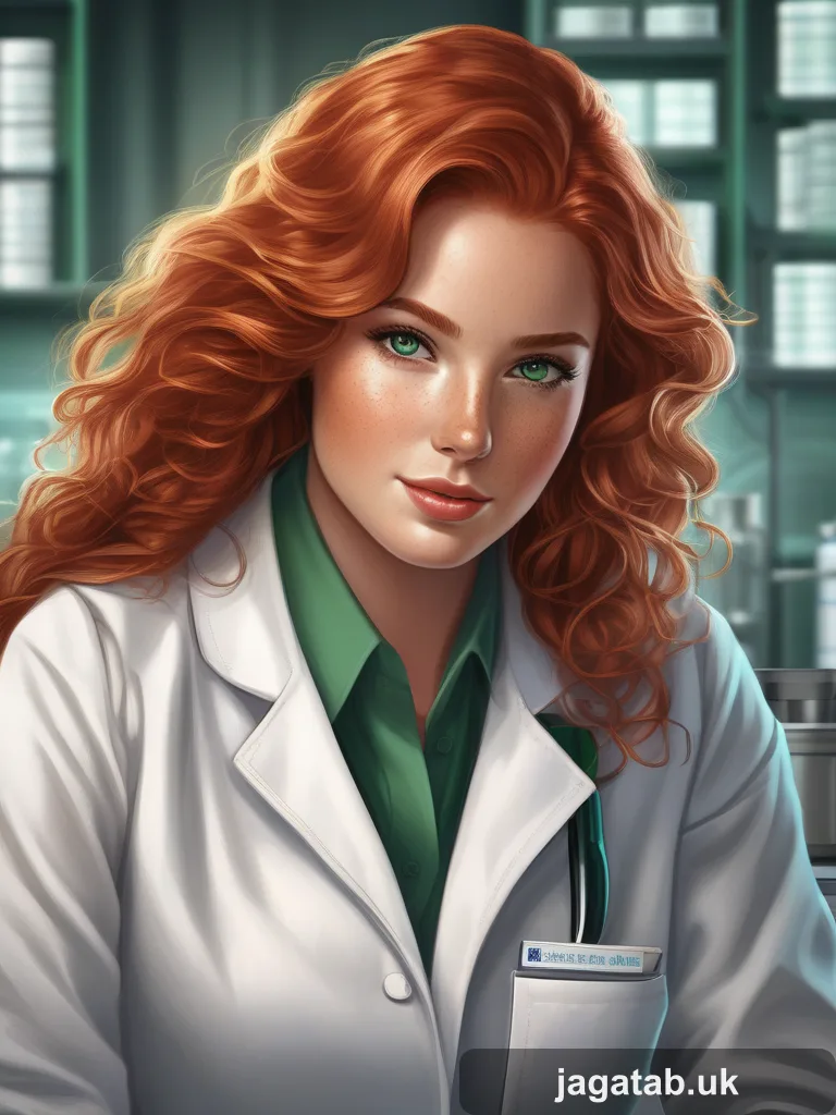 088 Young Woman Long Curly Copper Red Hair G A29f