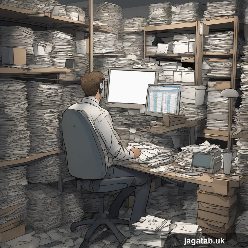 107 3d Render A Cluttered Dimly Lit Office C 6c32