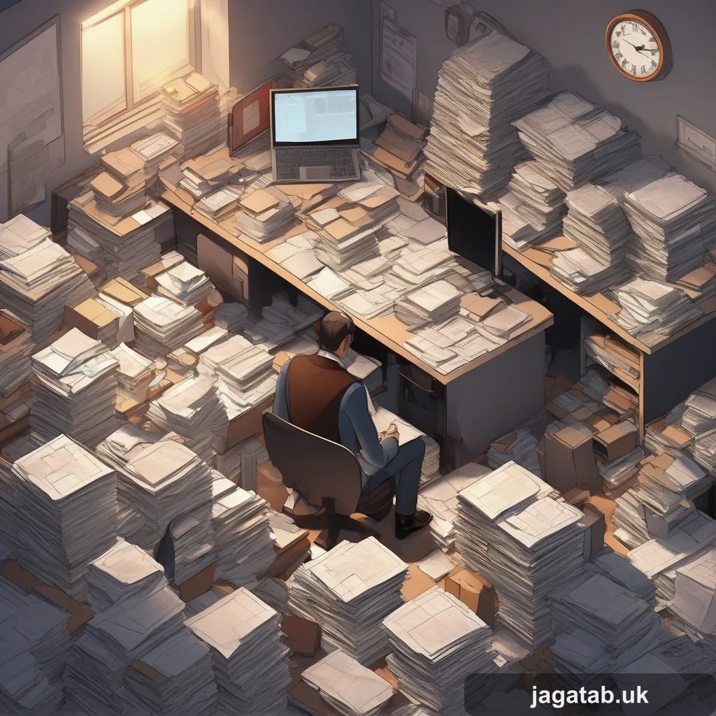 130 Isometric 3d Render A Cluttered Office D E916