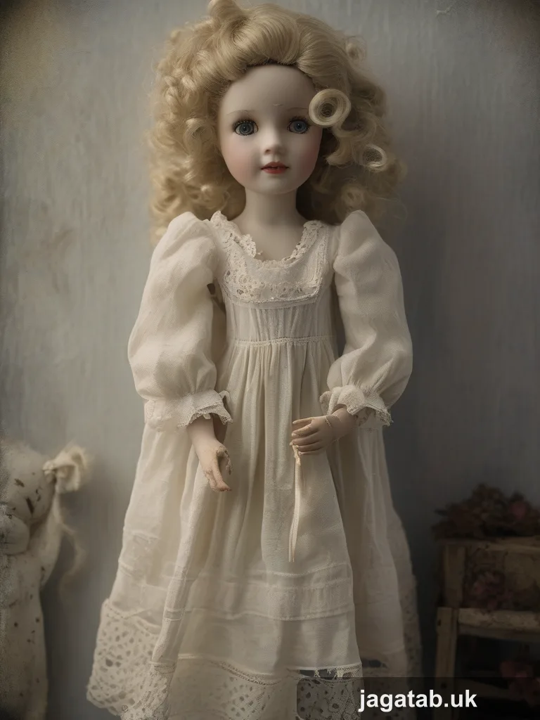 246 Elderly Porcelain Doll With Cracked Pain B47e